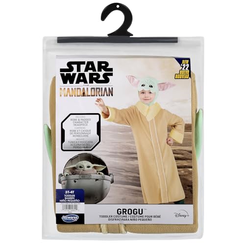 Star Wars Mandalorian Official Toddler Halloween Costume - Premium Quality Fabric Robe And Headpiece(3-4T)