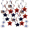 Ubersweet Imported 30pcs Hanging Swirls USA America 4th July Cutout Decoration Photo Prop_68053