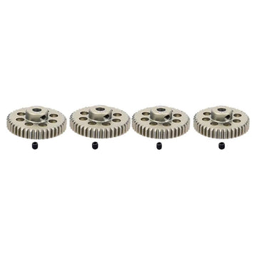 Kingval Replacement 4Pcs 48Dp Hole Diameter 3.175Mm 45T 46T 47T 48T Aluminum Pinion Motor Gear Compatible With 1/10 Rc Car Brush