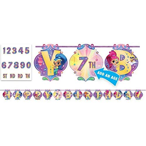 Amscan 121653 Ribbon Letter Banner | Shimmer & Shine Collection, Multicolor