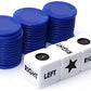 Befantasway Right Left Center Dice Game Set - 3 Dice & 36 Chips, Blue, Model JX-00818, Plastic Material