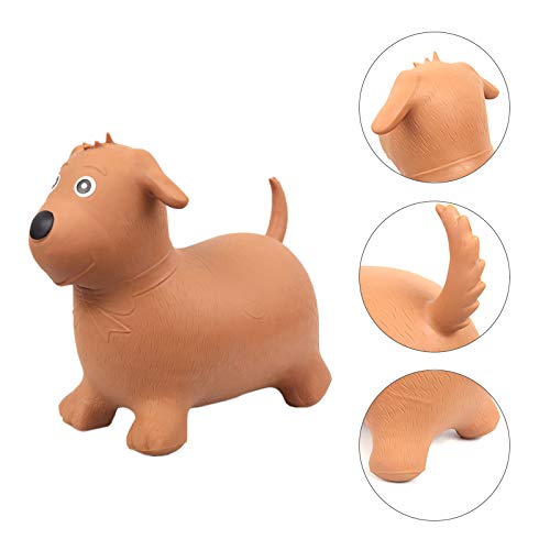 Hotmax Bouncy Horse, Inflatable Bouncing Animals Hopper For Toddlers Or Kids, Ride On Rubber Jumping Toys For Boy Or Girl Birthday Gift (Brown Dog)