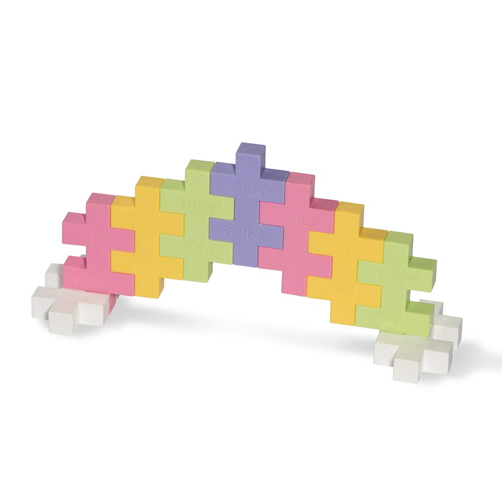 PLUS PLUS Big Open Play Tube - 15 Piece Pastel Color Interlocking Building Blocks - STEM/STEAM Toy for Toddlers and Preschool