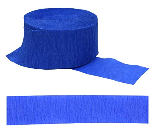 DENNECREPE Blue Crepe Paper Streamers 2 Rolls 145 ft Total - Made in USA