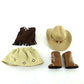 American Fashion World Brown Cowgirl Outfit for 14-Inch Dolls | Hat and Boots Included| enhanced Quality & Trendy Design | Dolls Clothes | Outfit Fashions for Dolls for Popular Brands