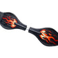 Flame Graphic Wave Board Skate Scooter With Pu Wheels - Non-Slip Deck, Lightweight Balance Ride-On For Kids (Black With Red Flam