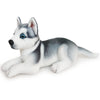 Elainren Lifelike Furry Husky Stuffed Animals Puppy Toy Realistic Huskies Chubby Anime Pillow Super Soft Siberian Husky Toy Plus