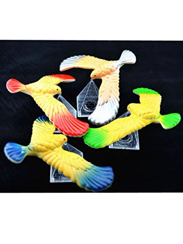 3 Pcs Cute Balancing Bird With Clear Triangle Stand (Colors May Vary) By C&H Solutions®