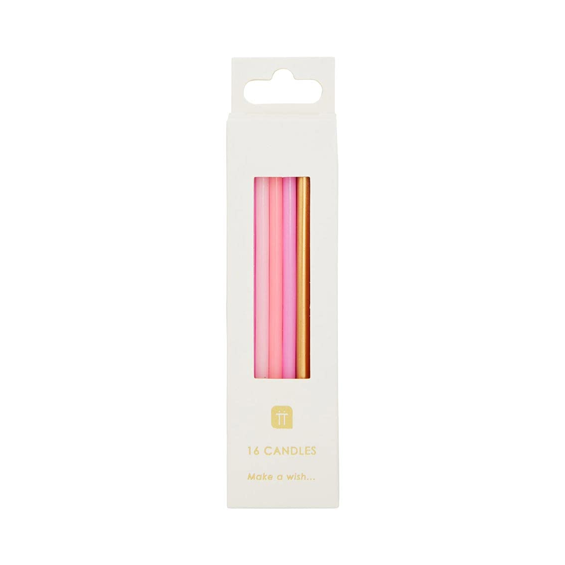 Talking Tables Pretty Pink Birthday Candles Cake Topper Decorations 16pcs, 4 Designed in The UK by