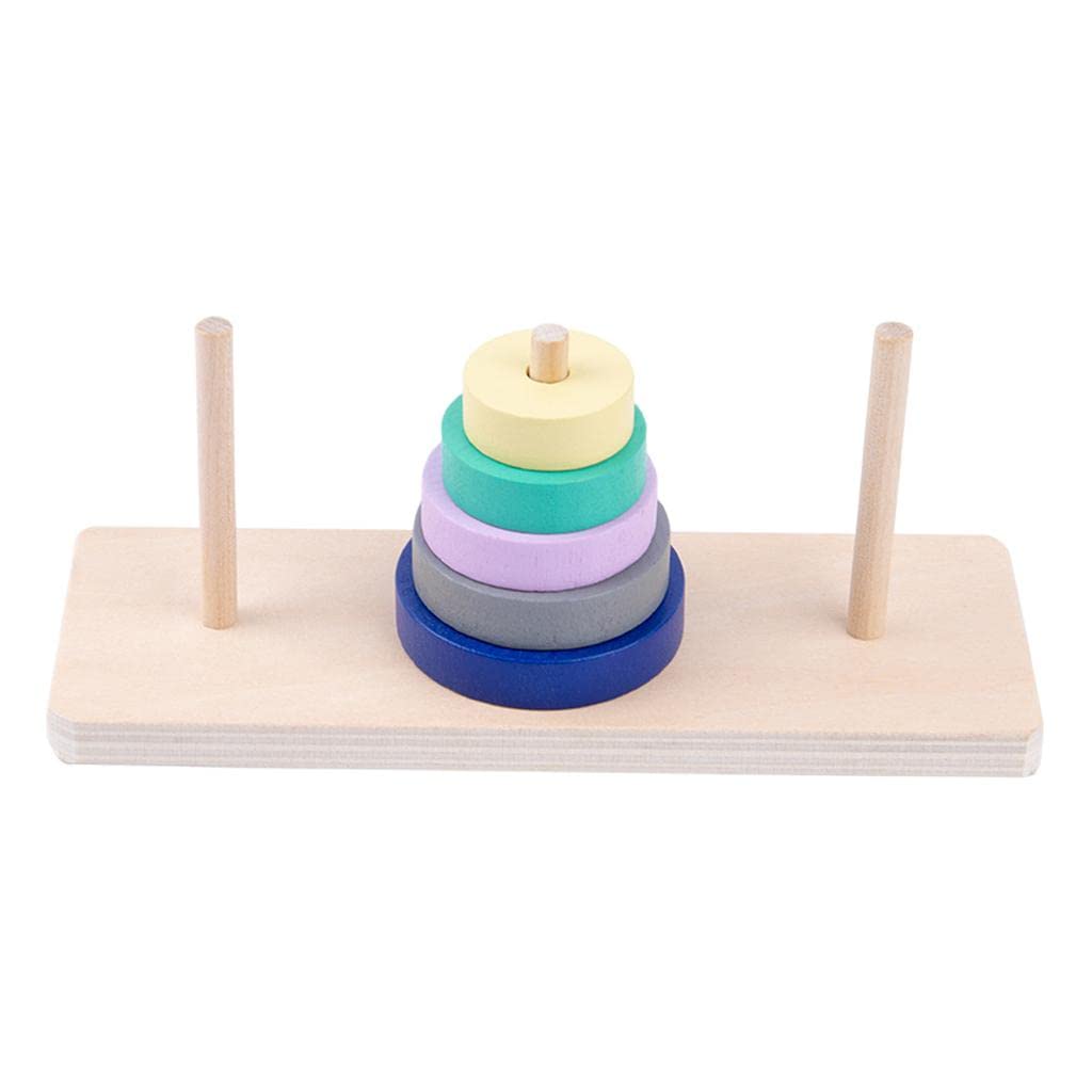 Ilsmysutra Kids Wooden Toys Rainbow Tower Sorting Stacking Rings Building Puzzles Toys Green|Toys For Baby|Developmental Baby To