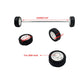 10PCS Small Toy Car Wheels 20mm Rubber Tire with 5PCS Shaft Round Axles for for DIY Model Toy RC Car Accessories (2X20MM)