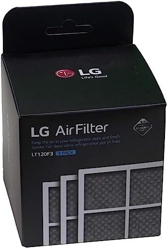 LG LT120F Refrigerator Air Filter - 3 Count, Plastic, White, Compatible with LT120F Model