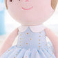 Gloveleya 16 Baby Doll Girl Plush Toy - Light Blue Cloth Doll with Gift Box - Perfect Gift for Kids