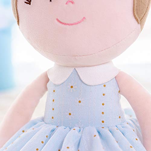 Gloveleya 16 Baby Doll Girl Plush Toy - Light Blue Cloth Doll with Gift Box - Perfect Gift for Kids