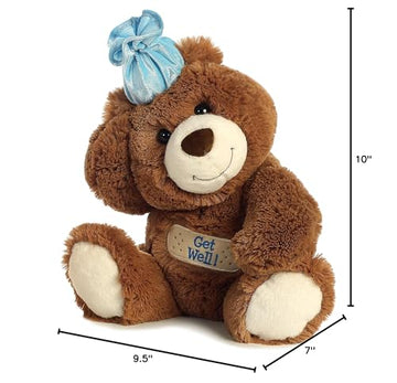 Aurora Snuggly Get Well Bear Stuffed Animal - Comforting Companion - Imaginative Play - Brown 12 Inches