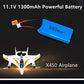 11.1V 1300mAh Lithium Battery for Wltoys XK X450 RC Airplane Fixed Wing Plane 2 Pack with USB Charger