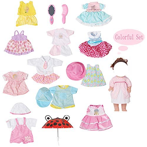 Huang Cheng Toys 12 Pcs Set Handmade Baby Doll Clothes Dress Outfits Costumes For 12 13 14 15 Inch Doll