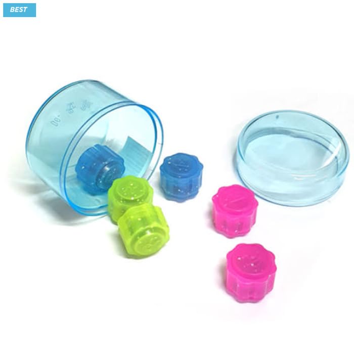 Korea 8PCS Gonggi Jack Stone Pebbles Set - Plastic with Round Case (Model 0074) - Random Color