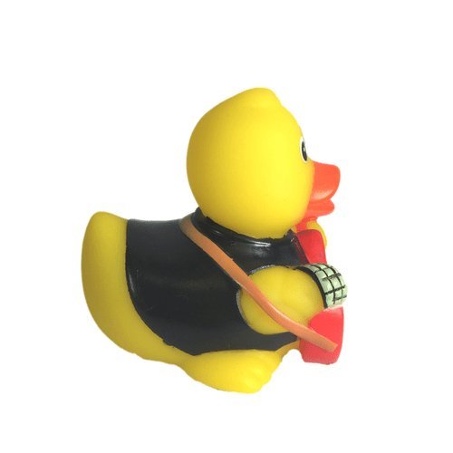 3' Rock N' Roll Rubber Duck [Floats Upright] - Baby Safe Bathtub Bathing Toy