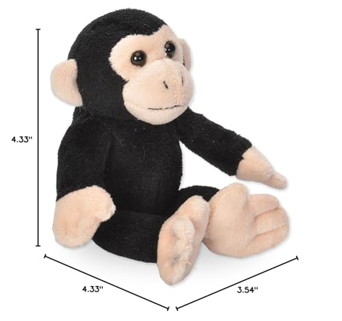 Wild Republic Pocketkins Eco Chimpanzee, Stuffed Animal, 5 Inches, Plush Toy, Made From Recycled Materials, Eco Friendly