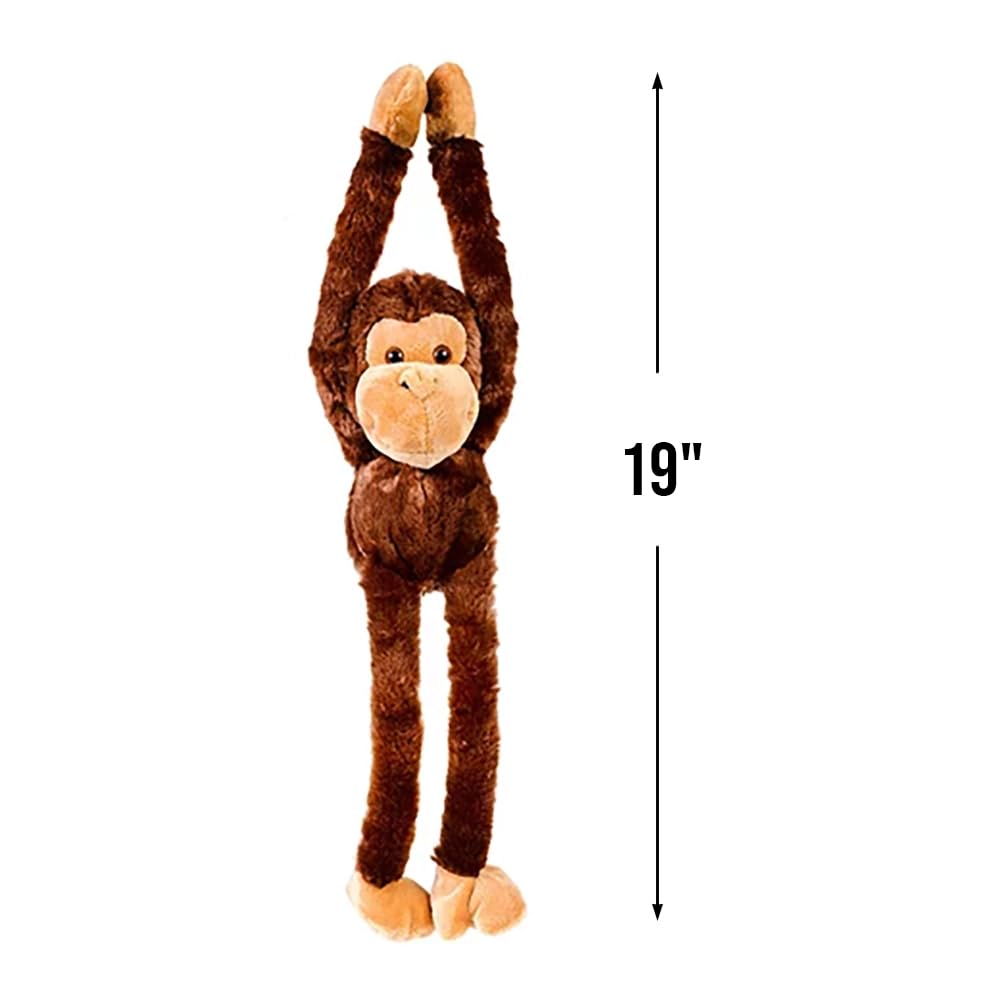 Large Hanging Hook And Loop Hand Stuffed Animal Plush Monkey By Adventure Planet