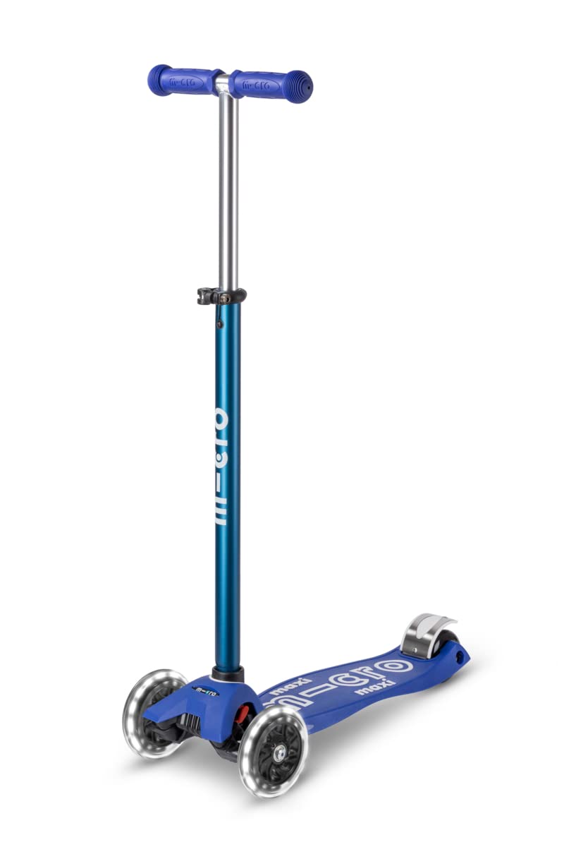 Micro Kickboard - Maxi Deluxe Led 3-Wheeled, Lean-To-Steer, Swiss-Designed Micro Scooter For Kids With Led Light-Up Wheels, Ages 5-12