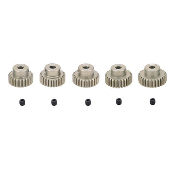 Kingval Replacement 5Pcs 48Dp 3.175Mm 23T 24T 25T 26T 27T Aluminium Pinion Motor Gear Compatible With 1/10 Rc Car Brushed Brushl