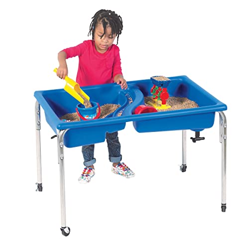 Children'S Factory Neptune Sensory Table-18 H, Double Basin-18 H, Blue