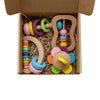 Curvear Wooden Baby Rattle Toys 100% Non Toxic Wooden Toys Soft & Safe Sensory Toys For Newborns & Infants BpaFree, Easy To Hol