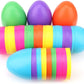Newbea 12 Pcs Jumbo Easter Eggs, Fillable Plastic Easter Eggs Bright Color For Easter Hunt Party Supplies, Large Enough To Fill