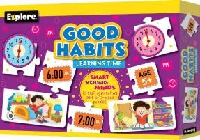 Explore Puzzle for Kids Age 3+ Cardboard Jigsaw Kids Puzzle, Good Habits Puzzle  20 Self Correcting Sets of Puzzles, Good HABBI