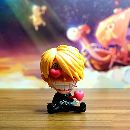 Trunkin One Piece Anime Mini Action Figures Black Leg Straw Hat Pirate Vinsmoke Sanji Action Figure Figurine