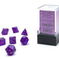 Chessex Dice Set - 10mm Borealis Purple/Gold Luminary Polyhedral Dice Set - Dungeons and Dragons D&D DND TTRPG Dice - Includes 7