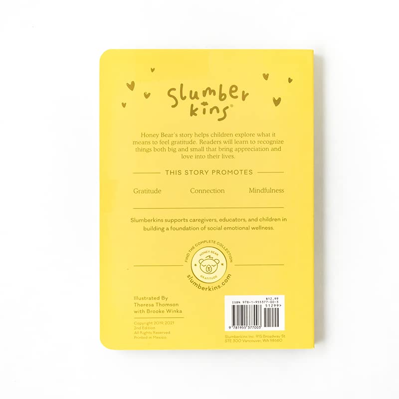 Slumberkins Honey Bear Board Book & Bee Mini | Teach Kids Gratitude & Support Emotional Intelligence For Ages 0+ (Bee)