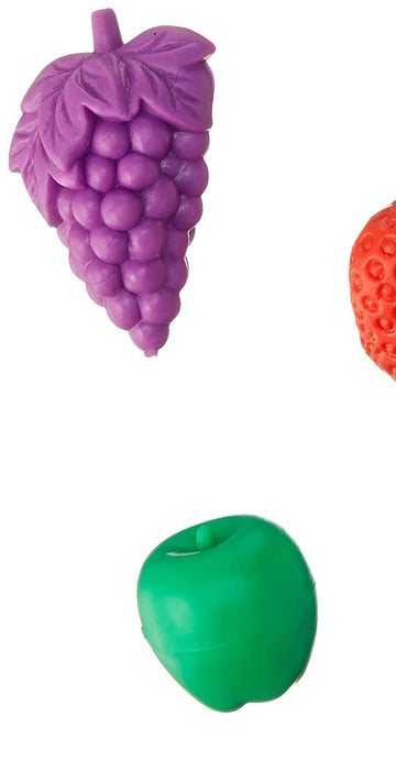 Didax Fruit Counters Set - 108 Pack, Plastic, Multicolor (Red, Orange, Yellow, Green, Blue, Purple), Model 210892
