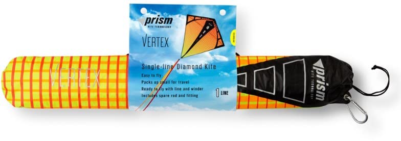 Prism Kite Technology Vertex High Flying Diamond Kite with 10' Long Triple Streamer Tail, Infrared
