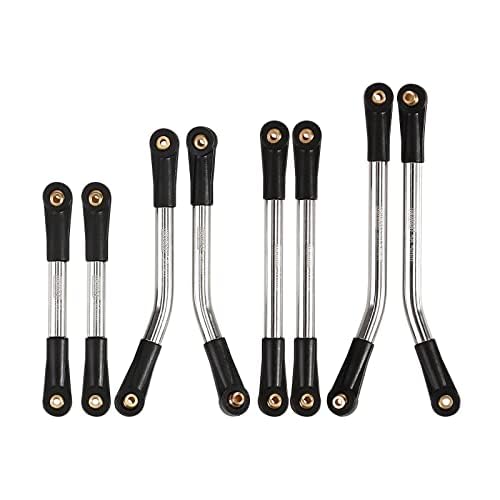 INJORA High Clearance 4 Links Set Stainless Steel Links Set for SCX24 C10 JLU Bronco Base Camp Axial 1/24 RC Crawler Car Upgrade