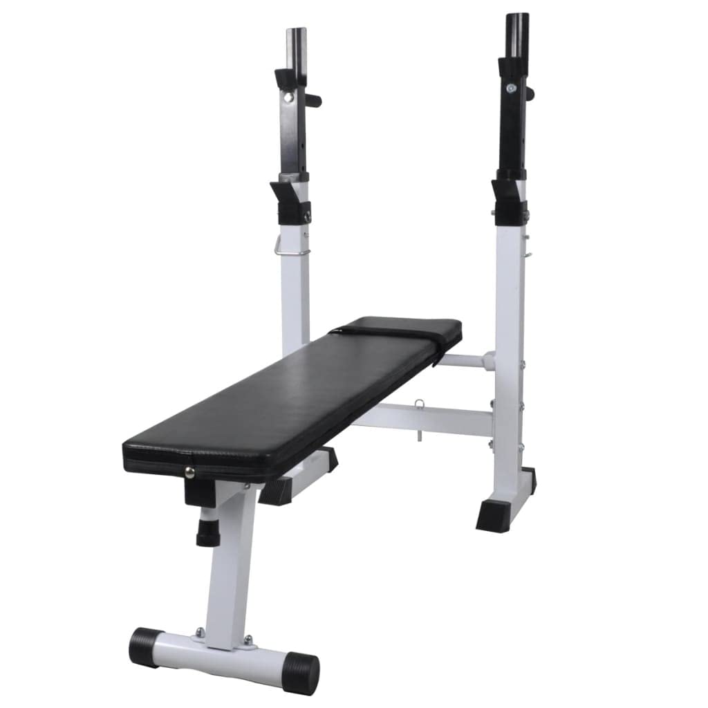 vidaXL Black Fitness Workout Bench - Adjustable and Space-Efficient Weight Bench - Steel Construction for Home or Office - Max U