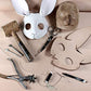 HMILY Handmade bear rabbit mask role playing steampunk Halloween costume props (Rabbit- white)