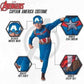 Marvel Captain America Official Youth Value Costume - Full-Bodied Fabric Jumpsuit With High-Resolution Printed Design And Plasti