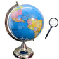 Geokraft Political Educational 8 Inch Rotating World Globe With Nickel Plated Metal Base,Blue,Pack Of 1 Set