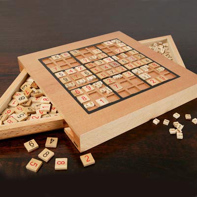 We Games Wooden Sudoku Puzzle Board Game With Number & Thinking Tiles - 11 In