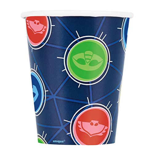 PJ Masks Birthday Party Supplies Decoration Bundle includes Lunch Plates, Napkins, Cups, Table Cover, Paper Masks (Bundle for 16