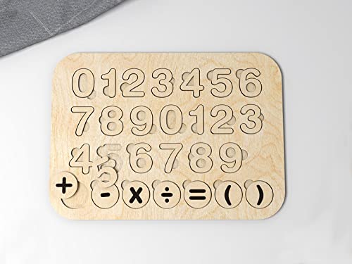 Haoser Wooden Mathematic Puzzle, Rectangle Shape Number Counting Game for Kids  Preschool Education Math Stacking Block Learnin
