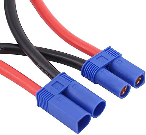 FLYRC 2pcs EC5 Serial Series Battery Connector 12AWG Soft Silicone Wire Cable Adapter for RC Lipo Battery Helicopter Quadcopter