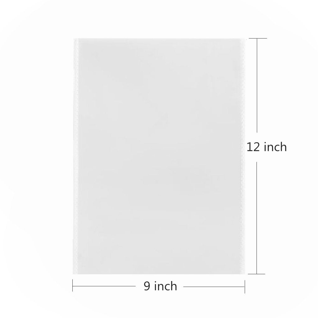 200 Clear Poly Cello Bags 9x12 with Twist Ties - 1.4mils Thickness OPP Large Plastic Bags Party Favors Supplies Thank you Gift (