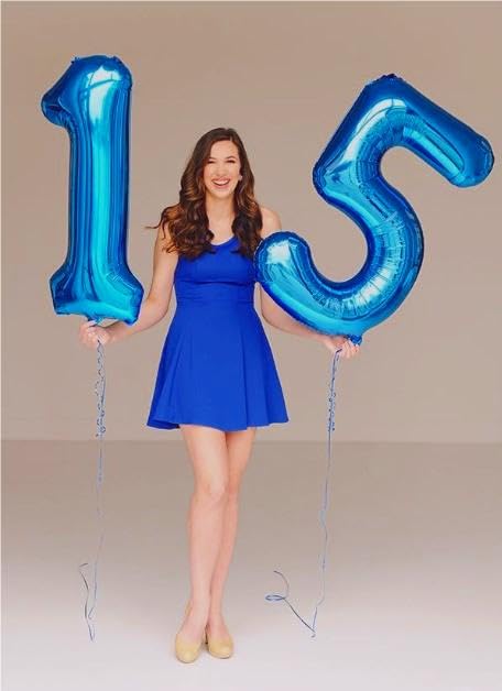Jumbo Navy Blue Number 1 Balloon 40 Inch, Mylar Foil Number One Balloons For Boy Girl 1St 1 11 21 31 41 51 81 Birthday Party, Gi