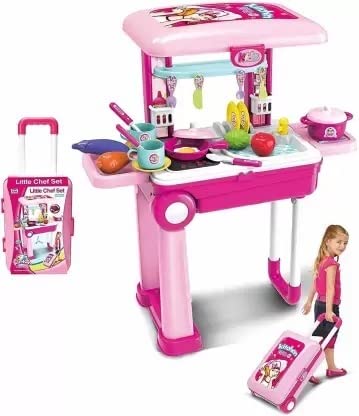 Craveon 2 in 1 Little Chef Kitchen Play Set for Kids Best Toy for Kids, Pink