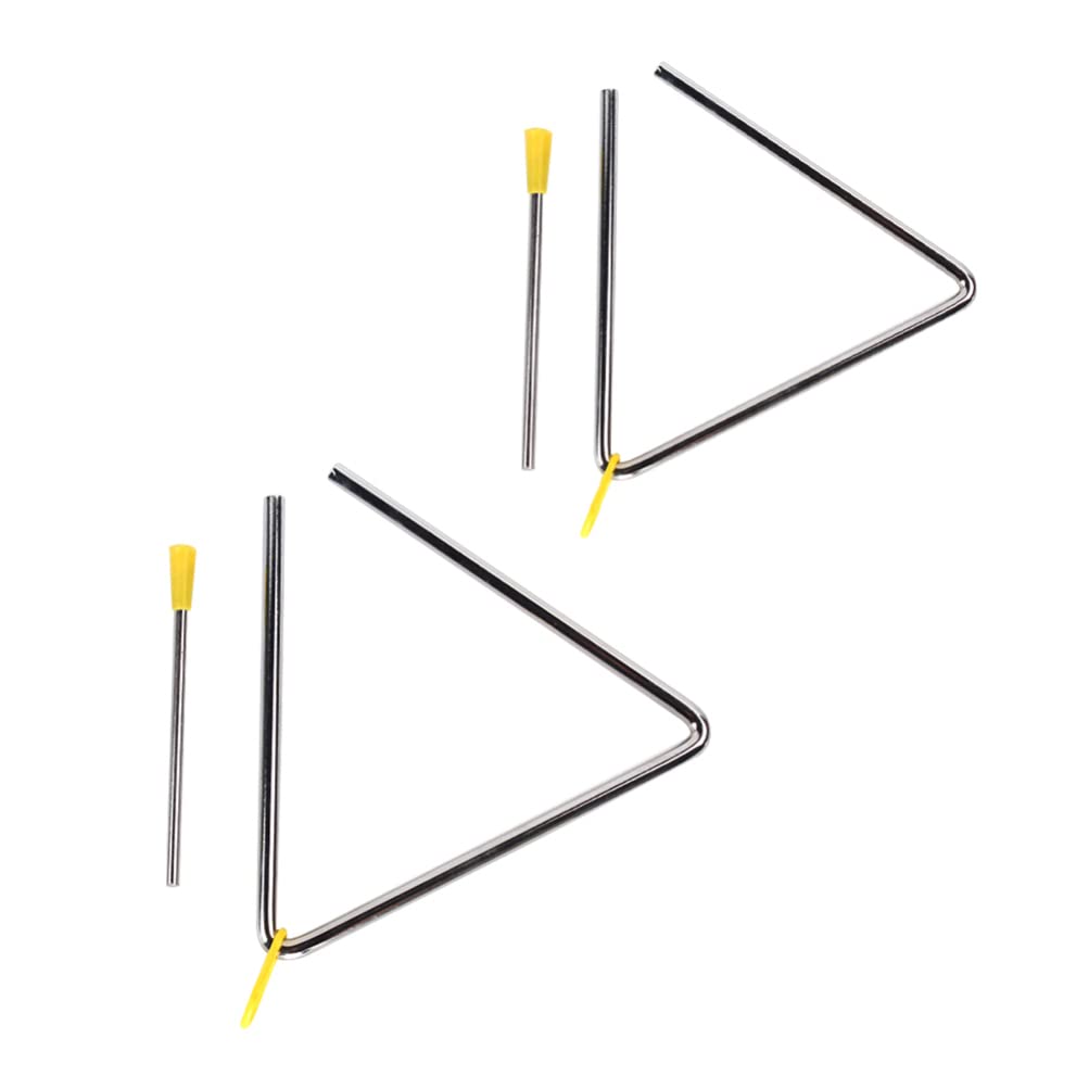 Heallily 2 Sets Musical Triangle Music Triangle Instrument Kids Hand Percussion Instrument With Striker For Boys Girls Music Enl