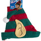 Cesar Elf Hat - Green with Red Stripes
